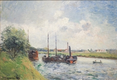 The Banks of the Oise, Near Pontoise by Camille Pissarro