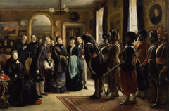The Duke and Duchess of Teck receiving officers of the Indian Contingent, 1882 by Sydney Prior Hall