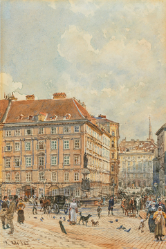 The Freyung public square in Vienna by Rudolf von Alt