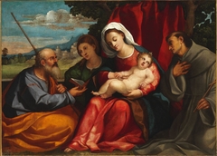 The Holy Family with a Female Saint and Saint Francis of Assisi by Palma Vecchio