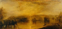 The Lake, Petworth: Sunset, a Stag Drinking by J. M. W. Turner
