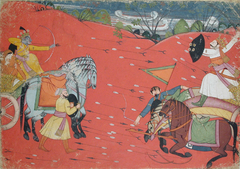 The pursuit of Krishna and Rukmini by Anonymous