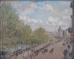 The Quai Malaquais and the Institute, Spring, Sunlight (Fourth Series) by Camille Pissarro
