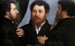 Triple Portrait of a Goldsmith (Bartolomeo Carpan?) by Lorenzo Lotto