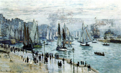 Fishing Boats Leaving the Harbor, Le Havre by Claude Monet