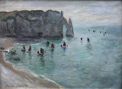 Étretat, the Porte d'Aval: Fishing Boats Leaving the Harbor by Claude Monet