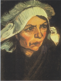 Porträt einer Bäuerin mit weißer Haube