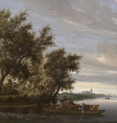Veerpont by Salomon van Ruysdael