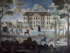 View of the South Aspect of Belton House, Lincolnshire, with the House Porter by Unknown Artist