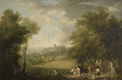 View of Windsor from the Forest with Travellers in a Horse-drawn Cart by Arthur James Stark