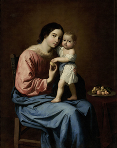 Virgin and Child with a Plate of Fruit by Francisco de Zurbarán