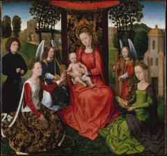 Virgin and Child with Saints Catherine of Alexandria and Barbara by Follower of Hans Memling