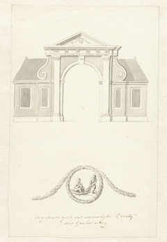 Westerpoort te Hoorn en een medaillon by Pieter Bartholomeusz Barbiers