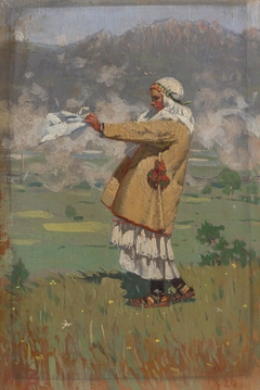 Woman from Čičmany in Folk Costume by Joža Uprka