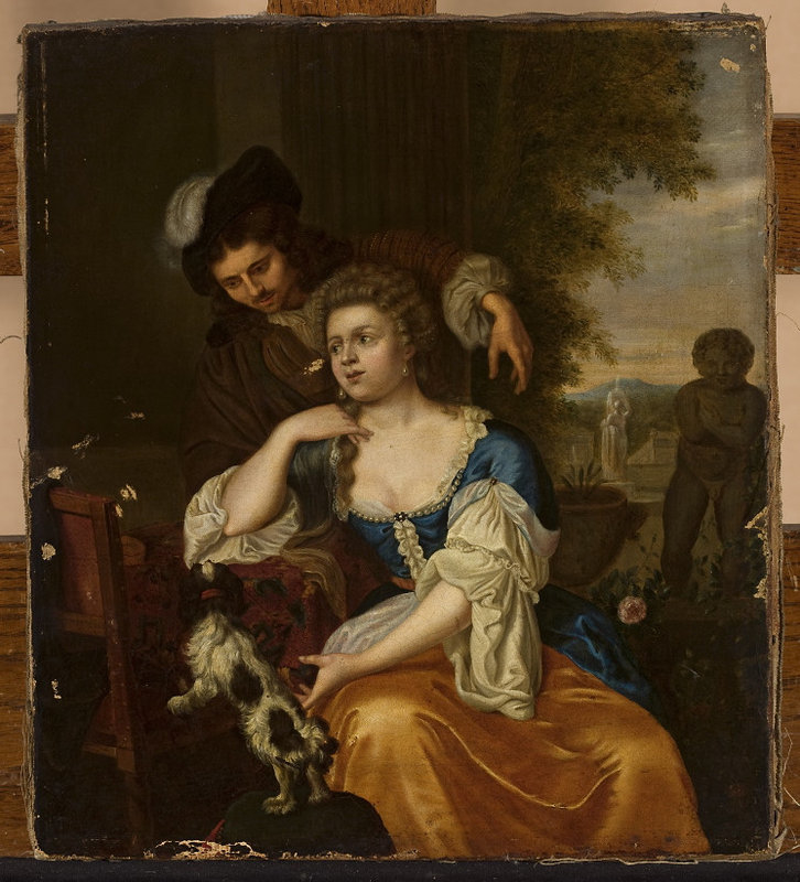 Young lady and a man at a table