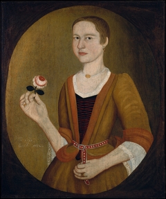 Young Lady with a Rose by Anonymous