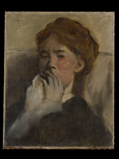 Young Woman with Her Hand over Her Mouth by Edgar Degas
