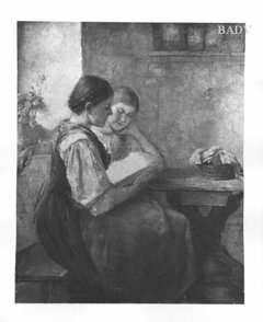 Zwei junge Mädchen bei der Lektüre by Johann Georg Buchner