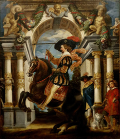 A cavalier executing the levade