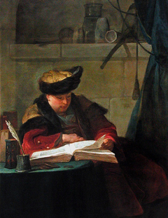 A Chemist in His Laboratory by Jean-Baptiste-Siméon Chardin