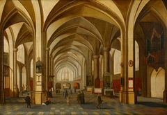 A Church Interior with Figures by Hendrik van Steenwijk II