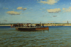 A ferry over the Dnieper River by Serhiy Svetoslavsky