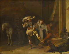 A Man and a Woman in a Stableyard by Pieter Quast