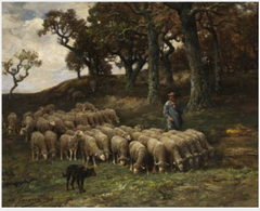 A Shepherd and Flock by Charles Jacque