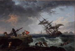 A Shipwreck on a Rocky Coast by Claude-Joseph Vernet