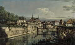 A view of the moat of the Zwinger by Bernardo Bellotto