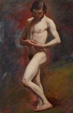 Academic Study of a Male Nude Standing by William Etty