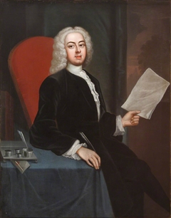 An Unknown Young Man holding a piece of Paper by Anonymous