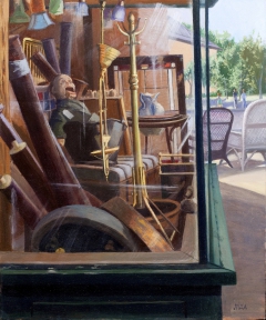 "Antique Store Window" by Lydia Martin© (24"x18") oil on Belgian linen