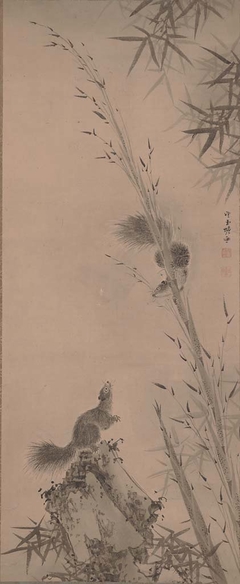 Bamboo and Squirrels by Mochizuki Gyokusen