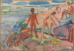 Bathers on Rocks by Edvard Munch