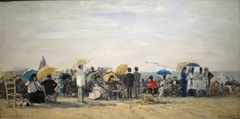 Beach at Trouville by Eugène Louis Boudin