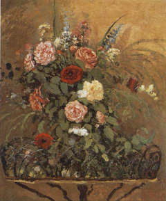 Bouquet de fleurs avec jardinière by Camille Pissarro