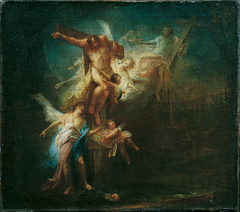 Christus nimmt den guten Schächer in den Himmel auf by Johann Wolfgang Baumgartner