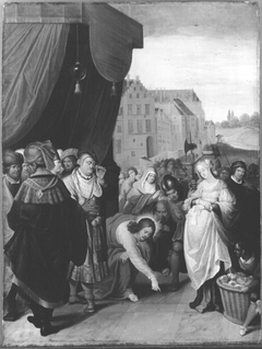 Christus und die Ehebrecherin (zugeschrieben) by Cornelis de Baellieur
