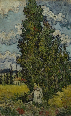 Cypresses and Two Women