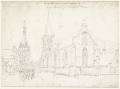 De Grote Kerk en het gasthuis te Doesburg, Gelderland by Cornelis Pronk