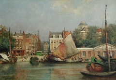 De oude vismarkt aan de Leuvehaven by Piet Schipperus