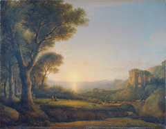 Der Meerbusen von Baiae bei Sonnenuntergang by Lorenz Adolf Schönberger