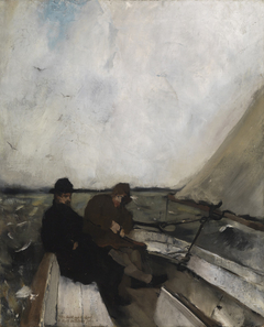 Die Maler Leibl und Sperl im Segelboot