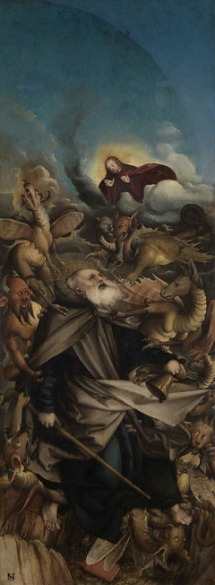 Die Versuchung des hl. Antonius durch Dämonen, Salemer Altar Tafel 2 by Martin Schaffner