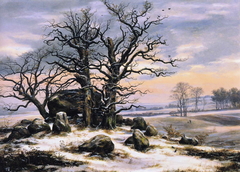 Dolmen near Vordingborg in Winter by Johan Christian Dahl