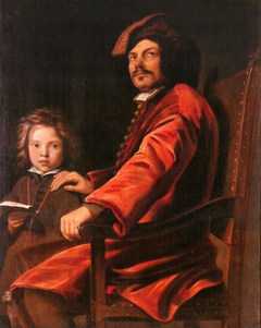 Double portrait of a man and a boy