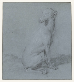 Een zittende hond, van opzij gezien by Frans Snijders