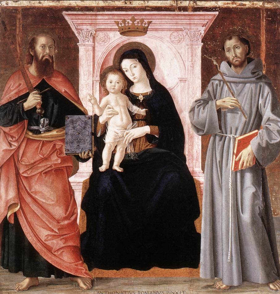 Enthroned Madonna and Child with Saints Paul and Francis