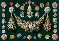 Festoon, masks and rosettes made of shells by Jan van Kessel the Elder